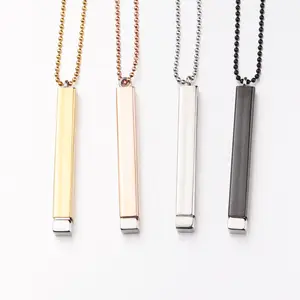 Collier de Couples en acier inoxydable, estampage vierge, pendentif gravé, pièces