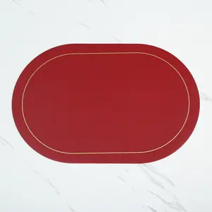 Hot Sale Kitchen Decoration Pvc Leather Material Oilproof Washable Placemats For Dining Table Luxury