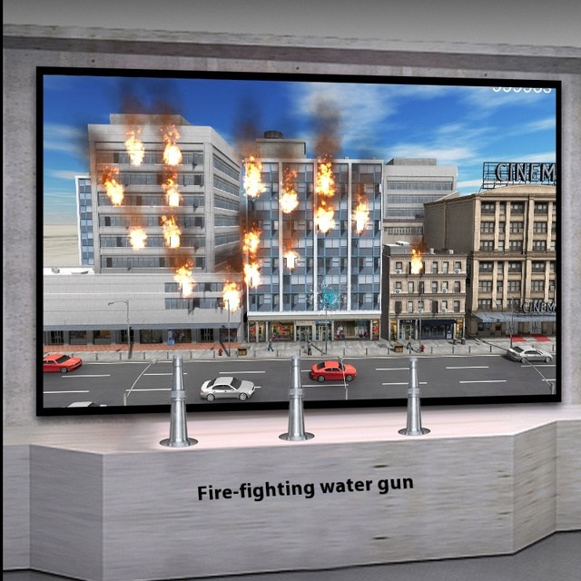 Interactive 3D Indoor Fire Safety Training Equipment Plastic Animatronic Fire Simulation for Wind Direction Selection