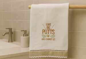 Toalla de Lino para Invitados con Diseño de Golf, Divertida Toalla de Mano para Golfistas, Toalla Absorbente de Lino y Algodón para Baño y Cocina - Product Image 2