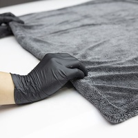 Serviette de lavage de voiture en microfibre personnalisée 1200GSM 1400GSM, serviette de nettoyage de voiture haut de gamme sans bords, serviette de séchage à boucles torsadées
