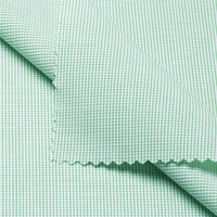 Tissu Popeline Tissé Vert 100% Coton de Qualité, Poids Moyen, Motif Gingham, en Gros, Personnalisé, pour Hommes, Femmes, Filles, Garçons - Classique