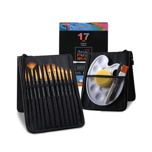 Ensemble de <span class=keywords><strong>pinceaux</strong></span> à aquarelle Giorgione Professional de 17 pièces de haute qualité avec manche en bois, poils en nylon <span class=keywords><strong>et</strong></span> couteau à palette en éponge - Product Image 1