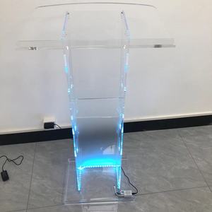 Di động có thể tháo rời có thể tái chế LED ánh sáng trong suốt <span class=keywords><strong>Acrylic</strong></span> Bục Giảng bục giảng đứng bàn chiếu sáng hiển thị giá Nhà thờ - Product Image 4