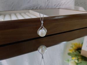 Collar de oro auténtico de 14 quilates clásico al por mayor con perla con diamante cultivado en laboratorio para la fabricación de joyas disponible en oro blanco amarillo - Product Image 5