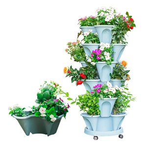 Tour de jardinage à 5 niveaux, jardinière verticale empilable, jardin vertical pour la culture d'herbes, de fleurs, de fraises et de légumes - Product Image 1
