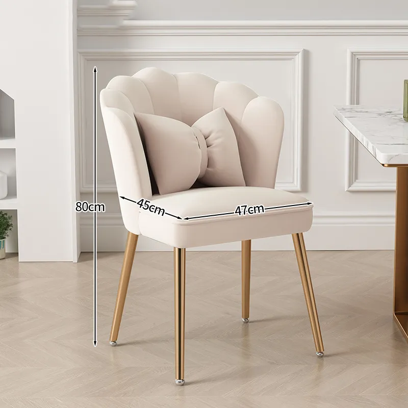 Tabouret de maquillage pour la maison, dossier de chambre à coucher, coiffeuse, chaise pétale, vente en gros