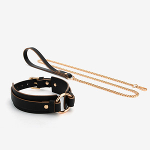 Cuero de grano completo Bdsm esclavo Cosplay juguetes Cadena de acero Sexy Correa anillo Bondage <span class=keywords><strong>Collar</strong></span> para amante juego de rol postura - Product Image 5