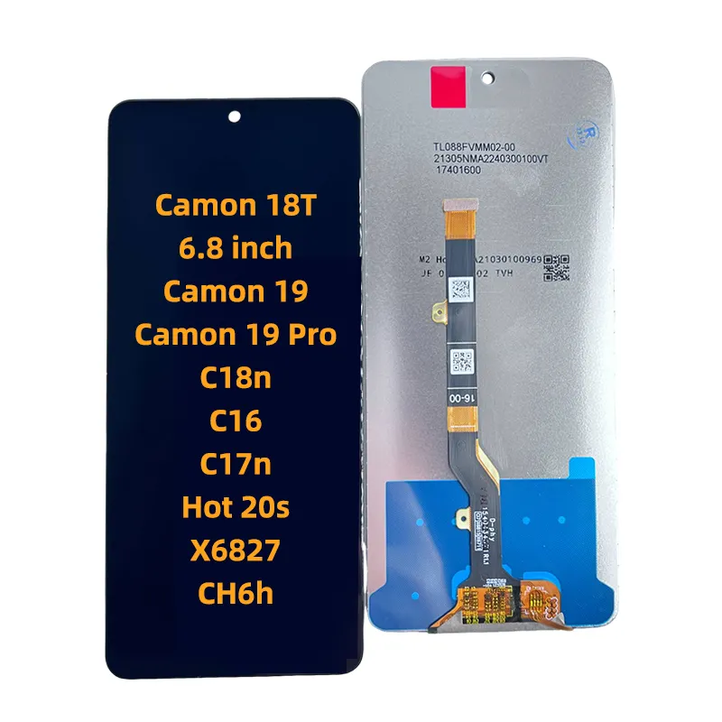Tecno Camon 18t dokunmatik Lcd ekran ekran değiştirme cep telefonu Lcd toptan için