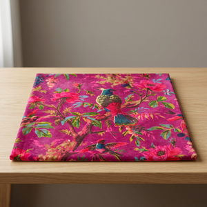Tela de terciopelo de algodón de lujo con estampado de pájaros para tapicería y decoración del hogar, tela de alta calidad, terciopelo natural de lujo, por yarda. - Product Image 1