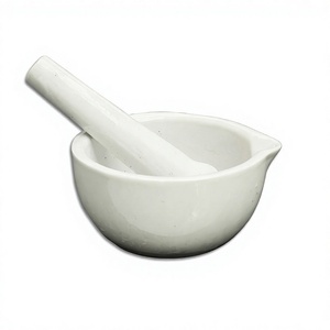 Juego de Mortero y Pilón de Porcelana, Recipiente de Molienda de Cerámica de Alta Dureza, Herramientas de Molienda de Muestras Sólidas para Laboratorio - Product Image 4