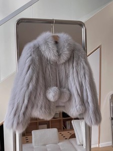 Vêtements d'extérieur tissé bande cousue <span class=keywords><strong>manteau</strong></span> <span class=keywords><strong>boule</strong></span> décorée jeunes femmes épais manteaux de fourrure d'hiver - Product Image 2