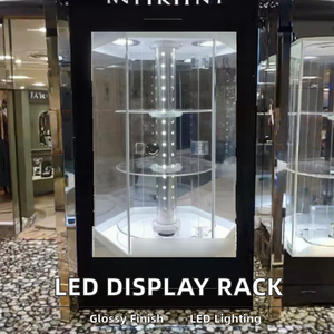 Tùy chỉnh-thực hiện Túi (Made-to-order) có thể điều chỉnh hiện đại đánh bóng <span class=keywords><strong>Acrylic</strong></span> Rack hiển thị cho mỹ phẩm trang sức & mũ cho LED ánh sáng cửa hàng phụ kiện - Product Image 2