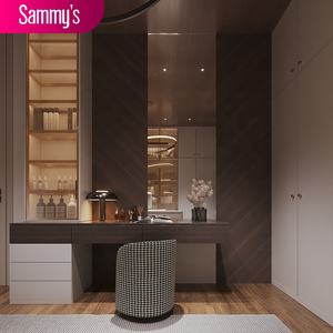 Diseño de Armario Personalizado, Acabado en Cuero Italiano de Lujo, Armario Vestidor, Organizador de Armario, Armario con Puerta Corredera, Dormitorio con Isla - Product Image 3