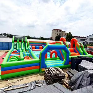 สนามเด็กเล่นเป่าลมขนาดใหญ่พร้อมเครื่องกีดขวางสำหรับเด็กกลางแจ้ง บ้านลมเชิงพาณิชย์ รับน้ำหนักได้ 300 กก. ดีไซน์พกพาสะดวก วัสดุ PVC รับประกัน 3 ปี - Product Image 1