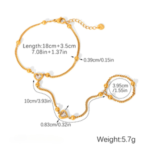 MW Zircon <strong>Beads</strong> Chain <strong>Bracelet</strong> PVD 18k <strong>Gold</strong> Plated Stainless Steel Chain Finger <strong>Bracelet</strong> Wholesale Stainless Steel <strong>Bracelets</strong> - Product Image 6