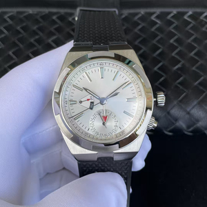 Nuevo y Moderno Reloj con Caja de Acero, Esfera Blanca, Correa de Goma Negra, Automático, Doble Hora AM/PM, Fecha, Luminoso, Listo para Enviar 2026 - Product Image 1