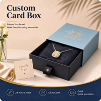 Boîte cadeau de luxe pour bijoux, boîte coulissante bleu ciel avec logo soleil doré pour l'emballage de colliers et pendentifs