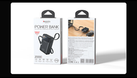 Yesido 20000mAh PD65W Pengisian Cepat Layar Digital Dengan Kabel Tipe-C Panjang 40cm Power Bank Isi Ulang Notebook YP97