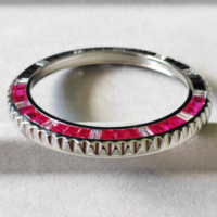 Montres de luxe de haute qualité 40 mm avec pierres précieuses roses et noires, accessoires, logo personnalisé, pièce de rechange parfaite, lunette de montre pour Rolex GMT