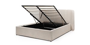 <span class=keywords><strong>Cama</strong></span> Doble Tapizada 160x200 con Espacio de Almacenamiento en Color Beige - Product Image 2