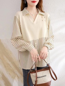Top informal de otoño para mujer, nuevo conjunto de dos piezas de punto falso de manga larga de <span class=keywords><strong>estilo</strong></span> explosivo, elegante, ajustado para chicas regordetas, patrón sólido - Product Image 5