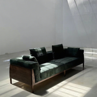 Canapé sectionnel 3 places en tissu velours et bois massif au design moderne pour salon, hôtel, école et villa