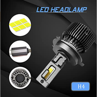 Ampoules de phares LED, Kit de Conversion pour phares, Super lumineux, 10000 Lumens, faisceau haut et bas, lot de 2 ampoules LED H4