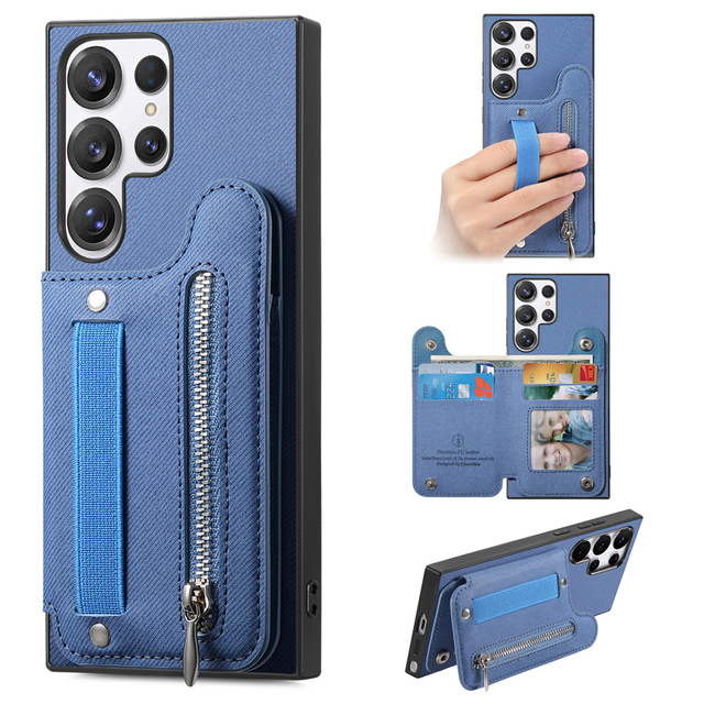 Magnetic Snap Flip Kickstand Shockproof Leather Wallet Phone Case for Samsung Galaxy S26Ultra Mobile Cases with Card Holders