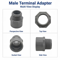 Adaptateur de terminal mâle en PVC homologué ETL, fileté Schedule 40, 1/2-3 pouces, raccord pour conduit non métallique pour boîte de jonction