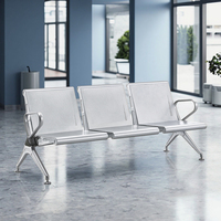 Chaises durables en acier laminé à froid de haute qualité, 3 places, pour événements intérieurs et extérieurs, légères, empilables, location pour fêtes