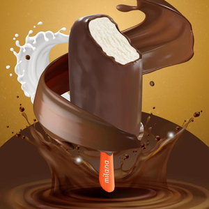 ไอศกรีมช็อกโกแลตแท่ง OEM ชั้นกรุบกรอบ นมเจลาโต้ ช็อกโกแลตเข้มข้น ขนมหวานแช่แข็ง ขายส่งจากโรงงาน - Product Image 1