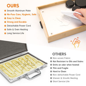 ホットストーンマッサージ加熱竹プレート玄武岩ロックウォーマーキット筋肉のリラクゼーションとストレス解消 - Product Image 4