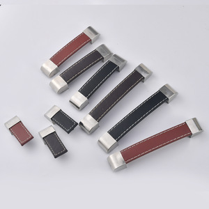 Leather Furniture Handles Square Single Hole <b>Black</b> Brown Durable Cabinet Drawer Wardrobe Use - Product Image 3