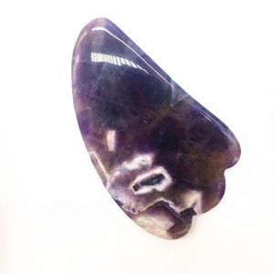 Natürliches Amethyst <span class=keywords><strong>Gua</strong></span> <span class=keywords><strong>Sha</strong></span> Brett für Gesicht, Hals und Rücken Lila Stein Massage-Werkzeug zur Schmerzlinderung und Entgiftung Bestseller - Product Image 1