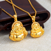 Collier pendentif Maitreya neuf d'usine, plaqué or 24 carats, talisman porte-bonheur pour hommes et femmes
