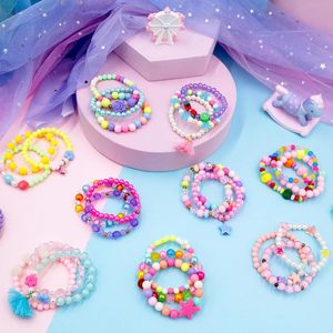 Chica de moda artesanía juguetes con cuentas con <span class=keywords><strong>perfil</strong></span> de crayón Diy diversión belleza vestir joyería conjunto encanto pulsera hacer Kit cuerda de mano - Product Image 3