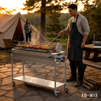 Barbecue de jardin populaire Barbecue à charbon de bois extérieur Barbecue Commercial Heavy Duty BBQ Gill avec chariot