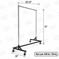 Kainice Nestable Z Rack, présentoir à vêtements commercial robuste en métal sur roulettes pour magasin de détail