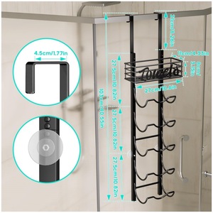 Toallero de pared de 6 niveles, organizador negro con estantería superior para almacenamiento de toallas de baño. - Product Image 4