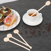 Bâtons d'agitation en bois à tête ronde de 90/110/140mm avec logo personnalisé Agitateurs de café à boire en bois pour le thé et les boissons
