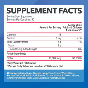 Formas personalizables 10000 MCG Biotin Gummies Vitamin Soft Candy Collagen Keratin Gummies con vitamina A <span class=keywords><strong>C</strong></span> D3 E para mujeres - Product Image 4