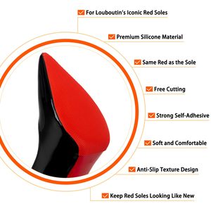 Semelles de haute qualité pour talons rouges, sport et confort, semelles en silicone antidérapantes, protège-semelles compatibles avec les chaussures à talons hauts - Product Image 4