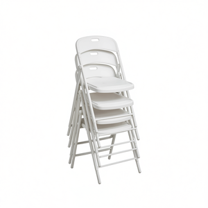 Lot de 4 chaises pliantes en plastique empilables, portables, pour jardin, intérieur et extérieur - Product Image 1