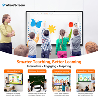 Pizarra Interactiva Táctil Infrarroja de 65 Pulgadas con 20 Puntos de Contacto, Resolución 4K, Pantalla Táctil Inteligente para Aula y 1 Año de Garantía