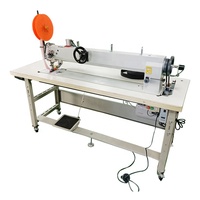 Machine à coudre industrielle à point droit à double aiguille Cyclone avec pied marcheur, pièces de rechange, électronique, grande taille 100 cm, en promotion