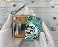 Personalisierter Magnetischer Nadelhalter aus Holz mit Individuellem Muster für Nähen und Stricken