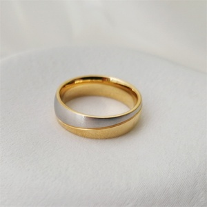 Popular Women <b>Men</b> <b>Ring</b> 18k Gold Mixed Steel Color Stainless Steel Zircon Diamond <b>Rings</b> Trendy Couple <b>Ring</b> - Product Image 5