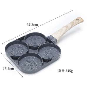 Nouveau dessin animé quatre trous oeuf poêle Tourmaline antiadhésif plat oeuf boulette poêle pour <span class=keywords><strong>petit</strong></span> <span class=keywords><strong>déjeuner</strong></span> pour oeufs hamburgers - Product Image 4