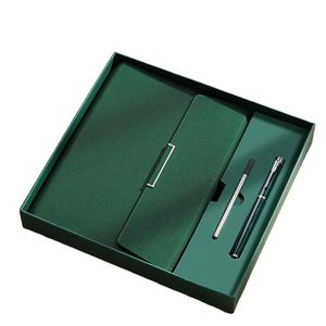 Ensemble cadeau de carnet à couverture rigide A5 personnalisable pour hommes, papier en cuir de haute qualité avec stylo pour l'école, la promotion d'entreprise - Product Image 1